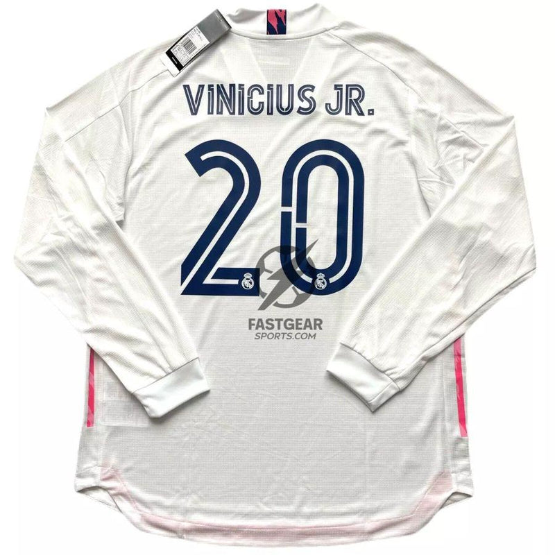 Real Madrid Home Long Sleeve Fan Jersey 2020/21 Vini Jr. 20