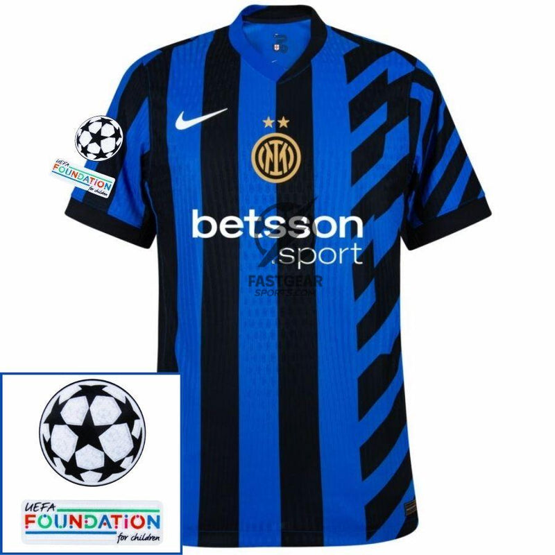 Inter Milan Dimarco 32 Home 2024/25 Patches UCL UEFA Foundation (Official Printing)