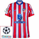 Atletico Madrid Home Fan Jersey 2024/25 Patches UCL UEFA Foundation (Official Printing)