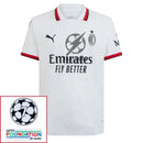 AC Milan Rafa Leão Away Fan Jersey 2024/25 Patches UCL UEFA Foundation (Official Printing)