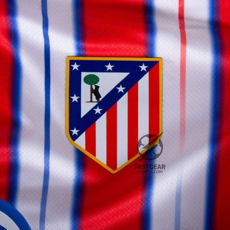 Atlético Madrid Griezmann 7 Home Fan Jersey 2024/25 Patches UCL UEFA Foundation (Official Printing)