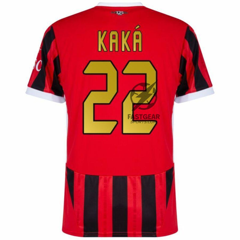 AC Milan Kaká 22 Home Fan Jersey 2024/25 Patches UCL UEFA Foundation (Official Printing)