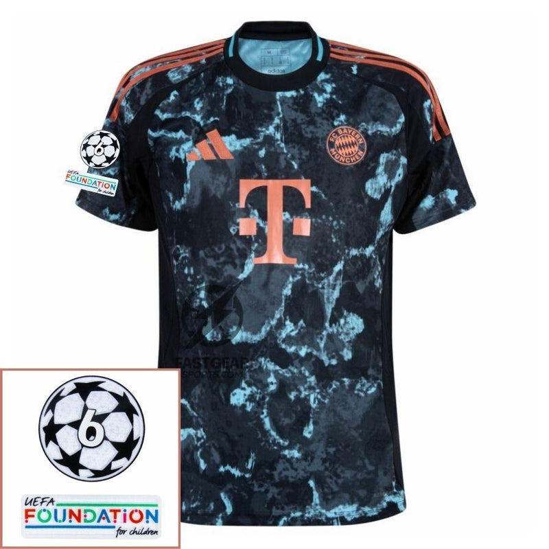 Bayern München Harry Kane Away Fan Jersey 2024/25 Patches UCL UEFA Foundation (Official Printing)