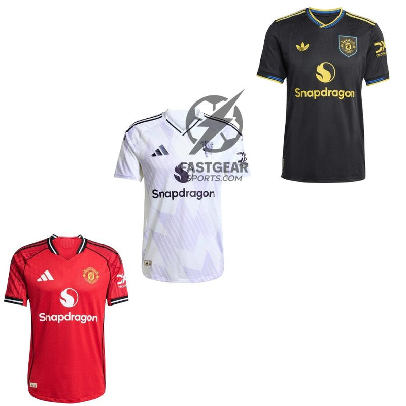 Manchester United Home, Away and Third Kit 3 Fan Jersey Shirt 2025/26