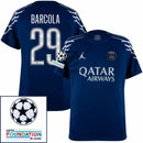 Paris Saint-Germain Barcola 29 Fan Jersey Fourth Jordan 2024/25 Patches UCL UEFA Foundation (Official Printing)