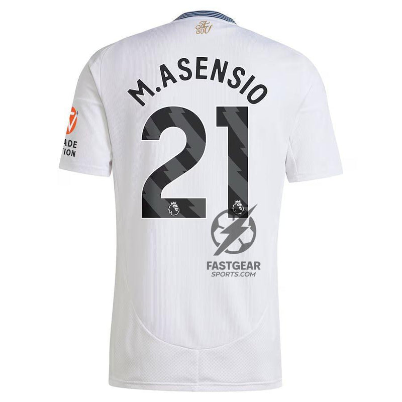 Aston Villa Marco Asensio 21 Away Fan Jersey 2024/25 Patches UCL UEFA Foundation (Official Printing)
