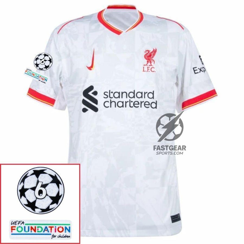 Liverpool Szoboszlai 8  Away 2024/25 Patches UCL UEFA Foundation (Official Printing)
