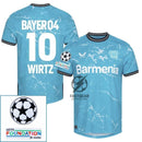 Bayer 04 Leverkusen Wirtz 10 Third Fan Jersey 2024/25 Patches UCL UEFA Foundation (Official Printing)