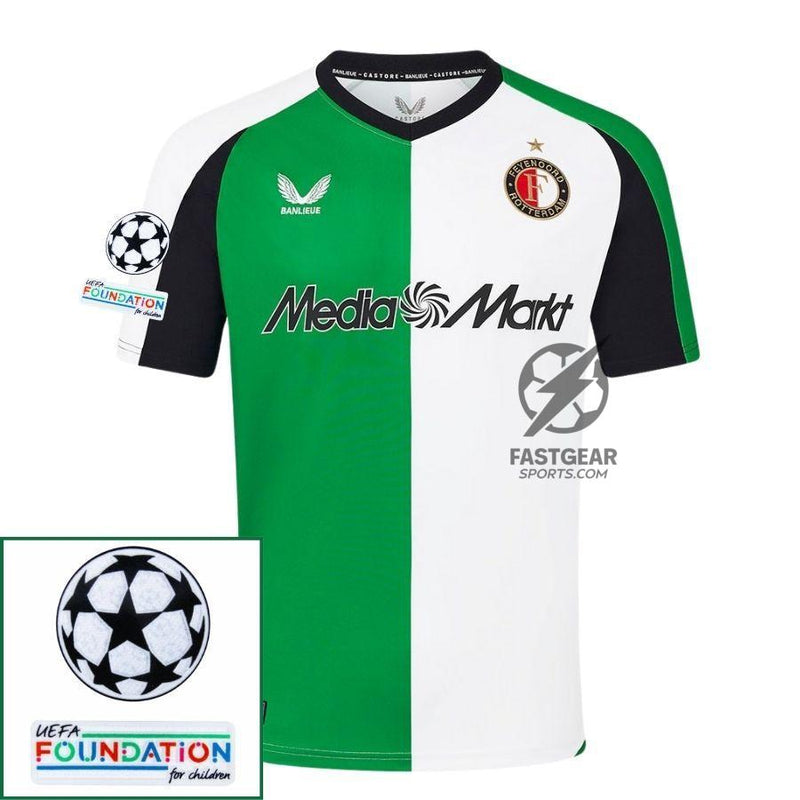 Feyenoord Third 2024/25 Patches UCL UEFA Foundation (Official Printing)