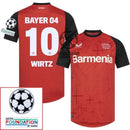 Bayer 04 Leverkusen Home Fan Jersey 2024/25 Patches UCL UEFA Foundation (Official Printing)
