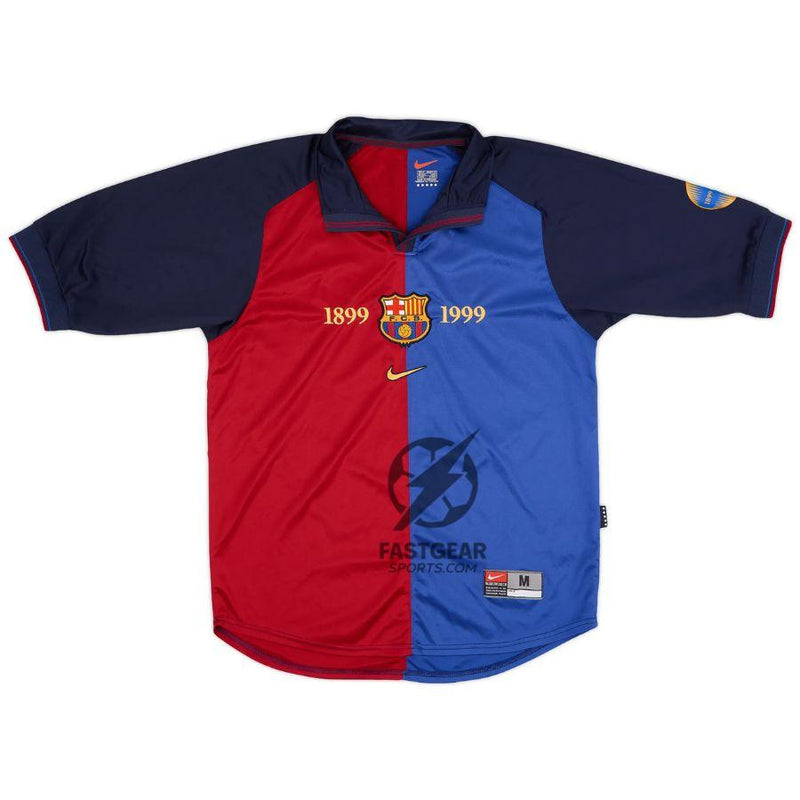 Barcelona Home Retro Jersey Anniversary Transfer 1899-1999