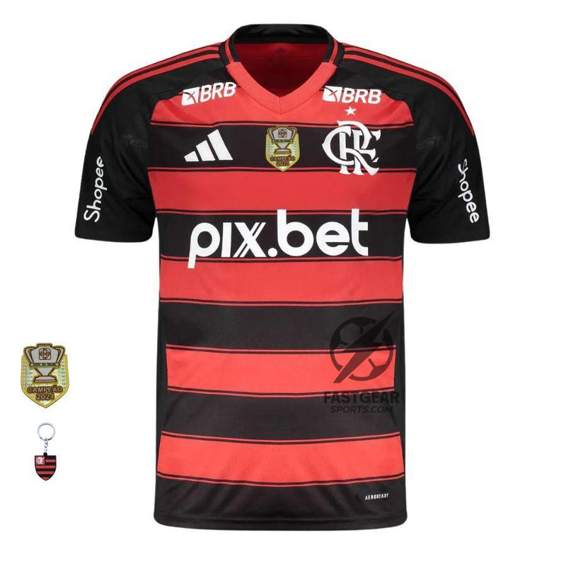 Flamengo Home Fan Jersey 2025/26 Full Sponsor (Official Printing)