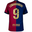 Barcelona Lewandowski 9 Home 2024/25 Patches UCL UEFA Foundation (Official Printing)