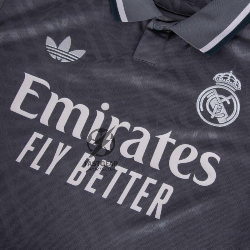 Real Madrid Third Fan Jersey 2024/25 Patches UCL UEFA Foundation (Official Printing)