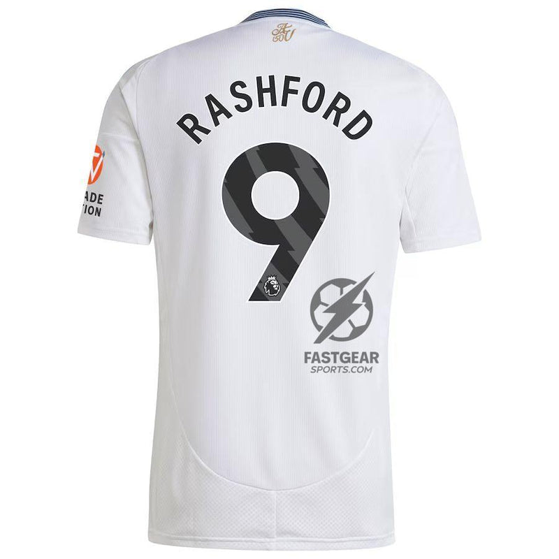 Aston Villa Rashford 9 Away Fan Jersey 2024/25 Patches UCL UEFA Foundation (Official Printing)
