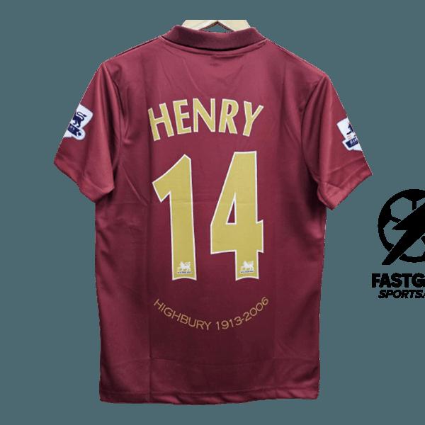 Arsenal Henry 2005-06 Embroidery Home Jersey  Retro Collection