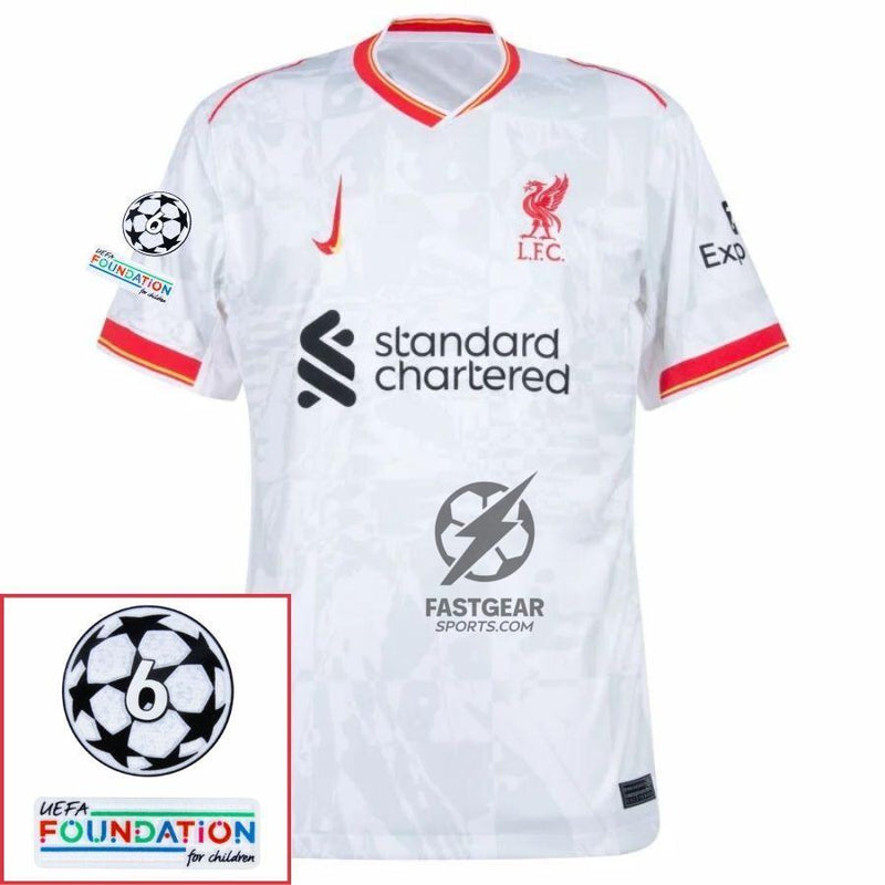 Liverpool Mac Allister 10 Away 2024/25 Patches UCL UEFA Foundation (Official Printing)