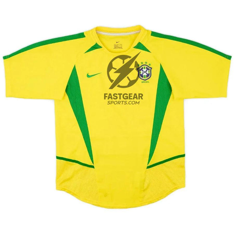 Brazil Home Retro 2002 World Cup Ronaldo Ronaldinho Rivaldo