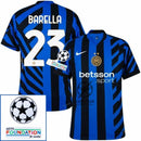 Inter Milan Barella 23 Home 2024/25 Patches UCL UEFA Foundation (Official Printing)