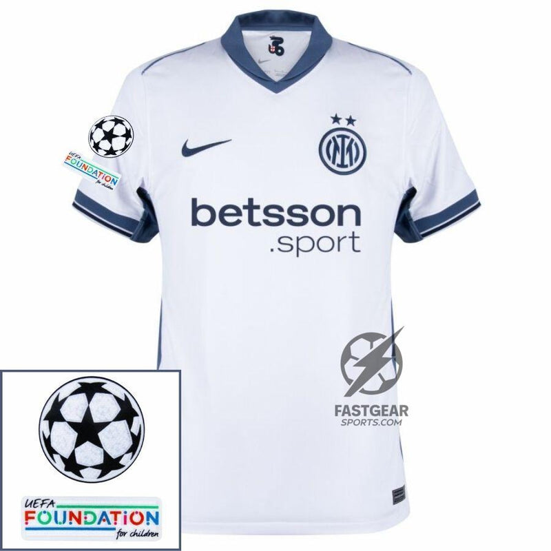 Inter Milan Barella 23 Away 2024/25 Patches UCL UEFA Foundation (Official Printing)