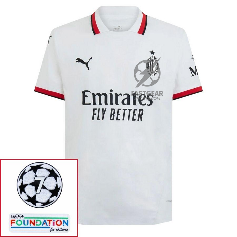 AC Milan Away Fan Jersey 2024/25 Patches UCL UEFA Foundation (Official Printing)
