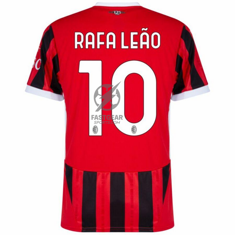 AC Milan Home Fan Jersey 2024/25 Patches UCL UEFA Foundation (Official Printing)