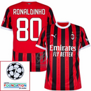 AC Milan Home Fan Jersey 2024/25 Patches UCL UEFA Foundation (Official Printing)