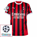 AC Milan Home Fan Jersey 2024/25 Patches UCL UEFA Foundation (Official Printing)
