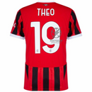 AC Milan Theo 19 Home Fan Jersey 2024/25 Patches UCL UEFA Foundation (Official Printing)