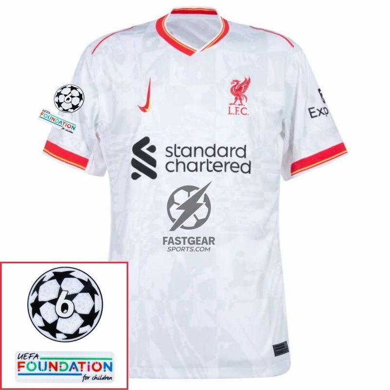 Liverpool Virgil 4 Away 2024/25 Patches UCL UEFA Foundation (Official Printing)