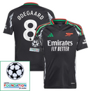 Arsenal Away Fan Jersey Long Sleeve 2024/25 Patches UCL UEFA Foundation (Official Printing)