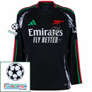 Arsenal Away Fan Jersey Long Sleeve 2024/25 Patches UCL UEFA Foundation (Official Printing)