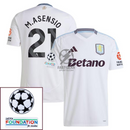 Aston Villa Marco Asensio 21 Away Fan Jersey 2024/25 Patches UCL UEFA Foundation (Official Printing)