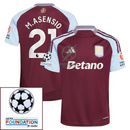 Aston Villa Marco Asensio 21 Home Fan Jersey 2024/25 Patches UCL UEFA Foundation (Official Printing)