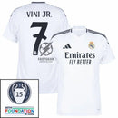 Real Madrid Vini JR. 7 Home Fan Jersey 2024/25 Patches UCL UEFA Foundation (Official Printing)