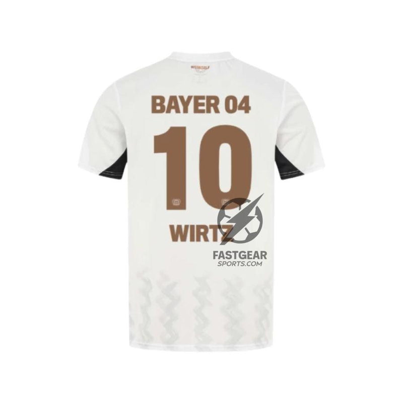 Bayer 04 Leverkusen Wirtz 10 Away Fan Jersey 2024/25 Patches UCL UEFA Foundation (Official Printing)