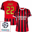 AC Milan Kaká 22 Home Fan Jersey 2024/25 Patches UCL UEFA Foundation (Official Printing)