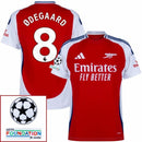 Arsenal Ødegaard 8 Home Fan Jersey 2024/25 Patches UCL UEFA Foundation (Official Printing)
