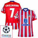Atlético Madrid Griezmann 7 Home Fan Jersey 2024/25 Patches UCL UEFA Foundation (Official Printing)