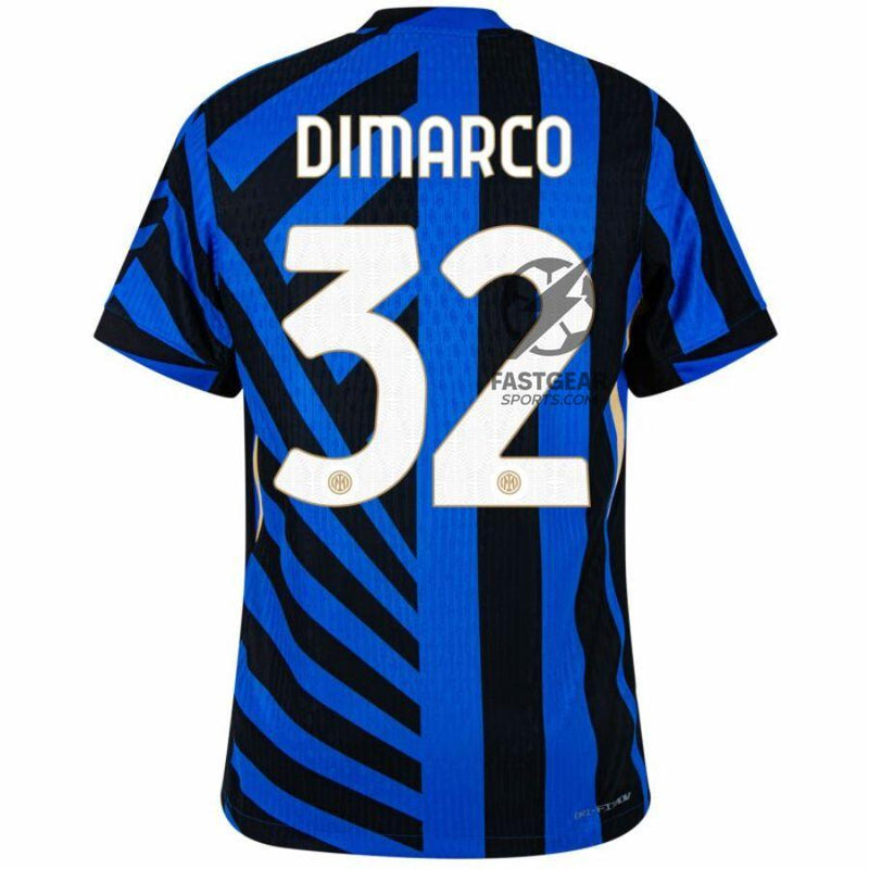 Inter Milan Dimarco 32 Home 2024/25 Patches UCL UEFA Foundation (Official Printing)