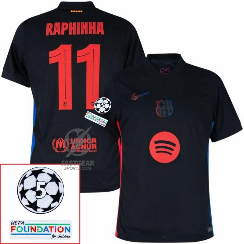 Barcelona Away 2024/25 Patches UCL UEFA Foundation (Official Printing)