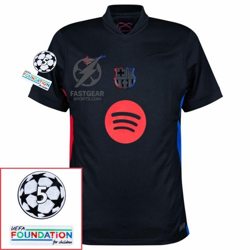 Barcelona Away 2024/25 Patches UCL UEFA Foundation (Official Printing)
