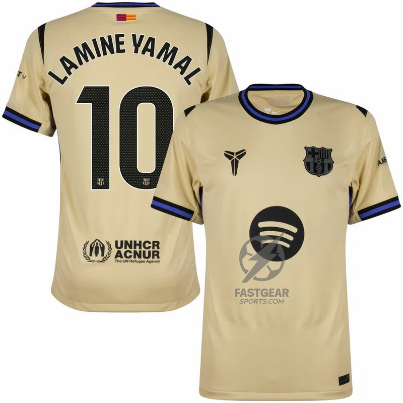 Barcelona Away Lamine Yamal 10 Fan Jersey 2025/26 Official Printing (La Liga)
