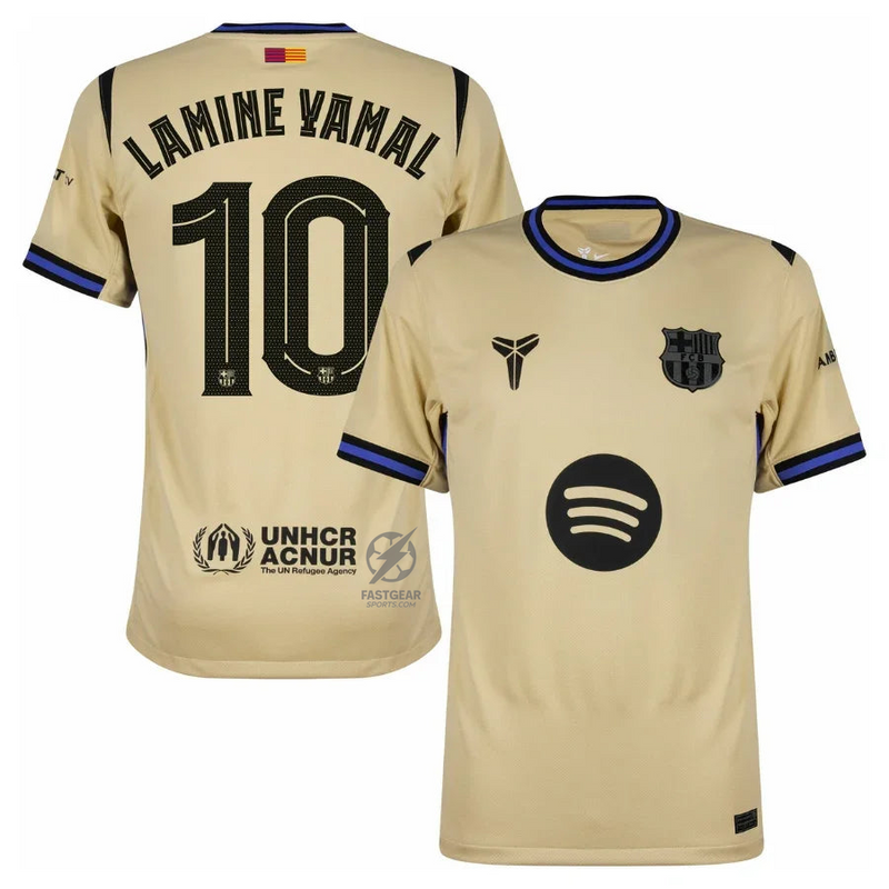 Barcelona Away Lamine Yamal 10 Fan Jersey 2025/26 Official Printing (Champions League)