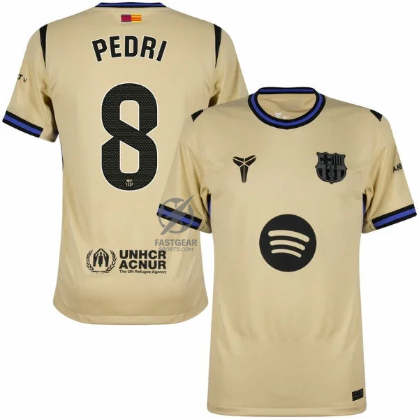 Barcelona Away Pedri 8 Fan Jersey 2025/26 Official Printing (La Liga)