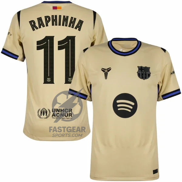 Barcelona Away Raphinha 11 Fan Jersey 2025/26 Official Printing (La Liga)