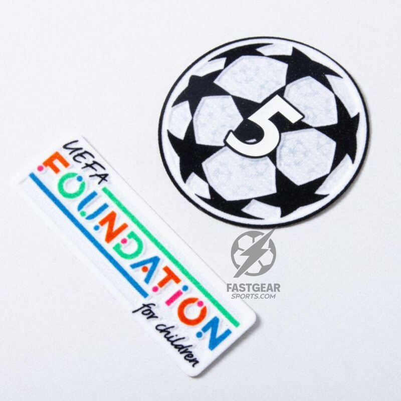 Barcelona Gavi 6 Home 2024/25 Patches UCL UEFA Foundation (Official Printing)