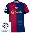 Barcelona Lewandowski 9 Home 2024/25 Patches UCL UEFA Foundation (Official Printing)