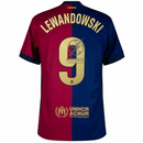 Barcelona Lewandowski 9 Home 2024/25 Patches UCL UEFA Foundation (Official Printing)