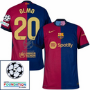 Barcelona Olmo 20 Home 2024/25 Patches UCL UEFA Foundation (Official Printing)
